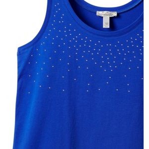 Sleeveless blue tank with heat set stud sz 2X